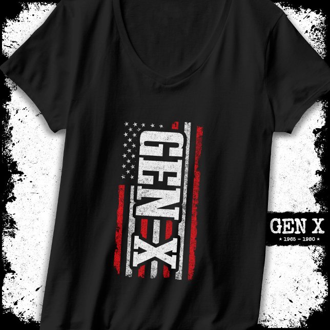 Camiseta Geração X Gen Xer Orud American Flag Gen X (Criador carregado)
