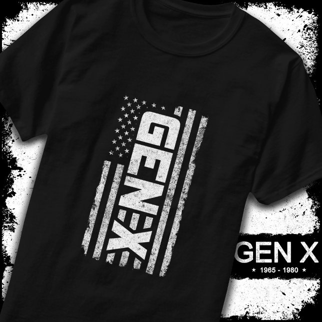 Camiseta Geração X Orud Gen Xer American Flag Gen X (Criador carregado)