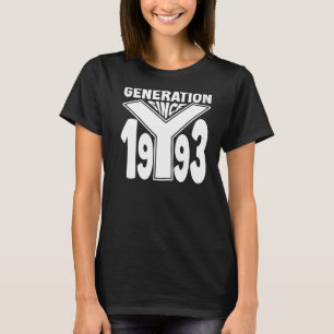 Camiseta Geração Y desde 1993 Aniversário Retro Vintage
