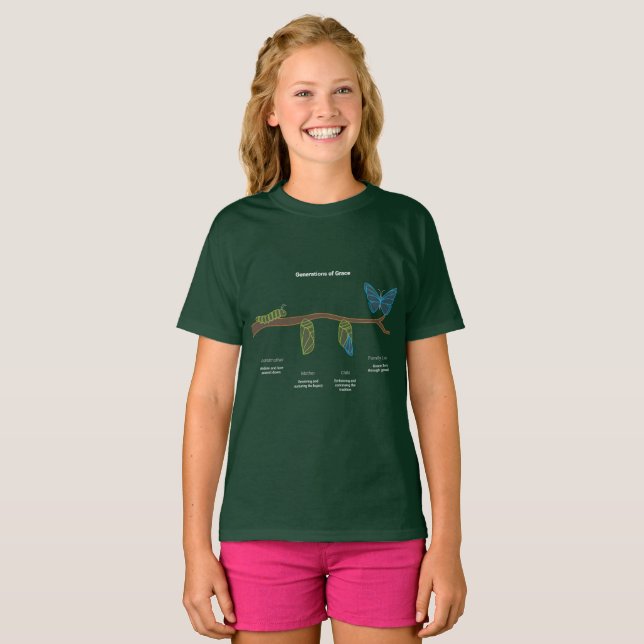Camiseta Gerações de Graça – Tipografia Familiar Atemporal (Frente Completa)