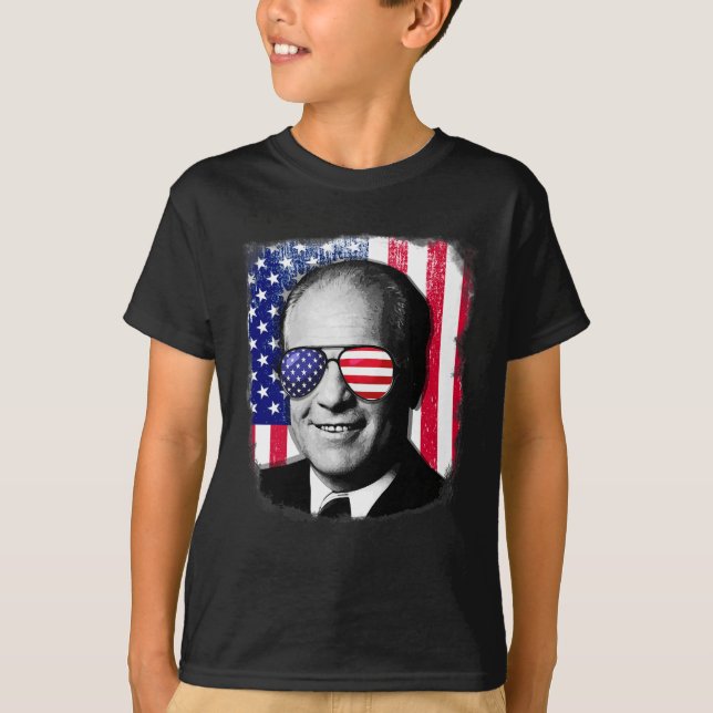 Camiseta Gerald Ford Us Flag 4 De Julho (Frente)