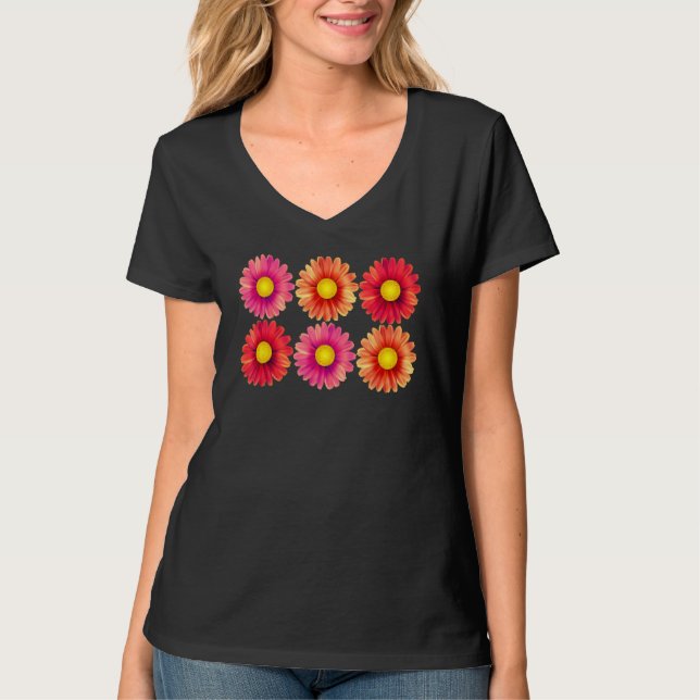 Camiseta Gerbera Daisies Cute Happy Classic Spring Flower (Frente)