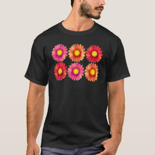Camiseta Gerbera Daisies Feliz Flor Clássico Feliz da Prima