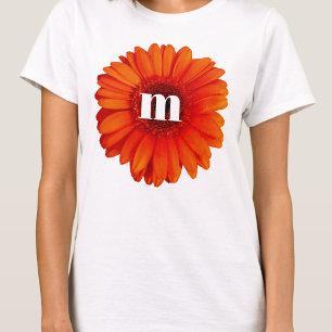 Camiseta Gerbera Daisy Monograma inicial