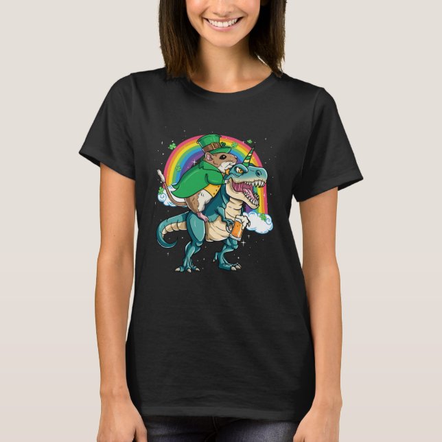Camiseta Gerbil Beer Dino Rex Horn Rainbow (Frente)
