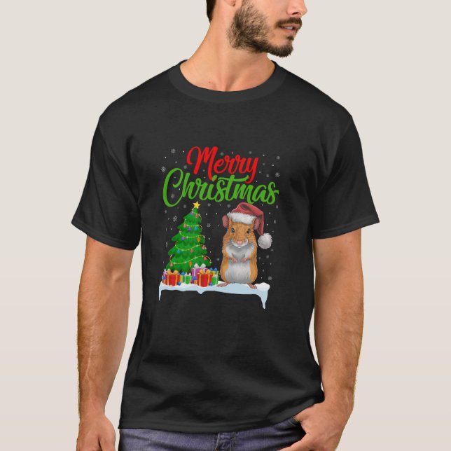 Camiseta Gerbil Christmas Tree Lights Funny Xmas Gerbil Lov (Frente)