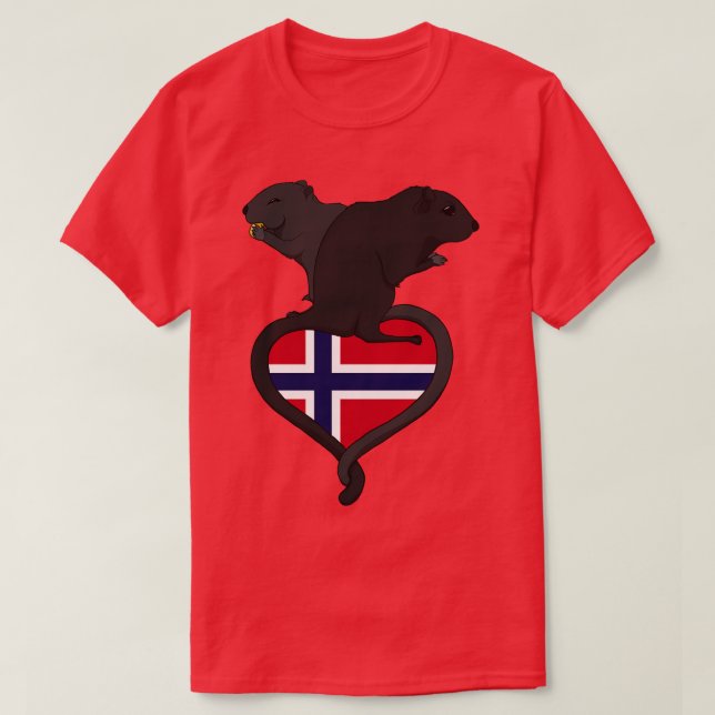 Camiseta Gerbil Noruega escuro (Frente do Design)