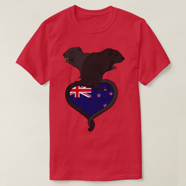 Camiseta Gerbil Nova Zelândia escuro (Frente do Design)
