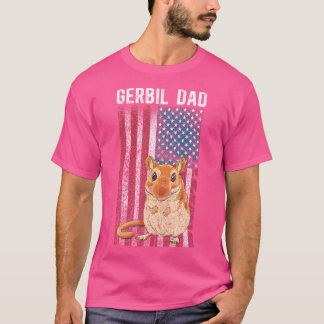 Camiseta Gerbil Pai Americano Flag Gerbil Lover Gerbil Boy