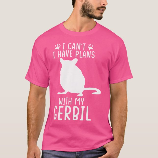 Camiseta Gerbil Pet Mouse Mãe Não Posso Ter Planos Com Meu  (Frente)