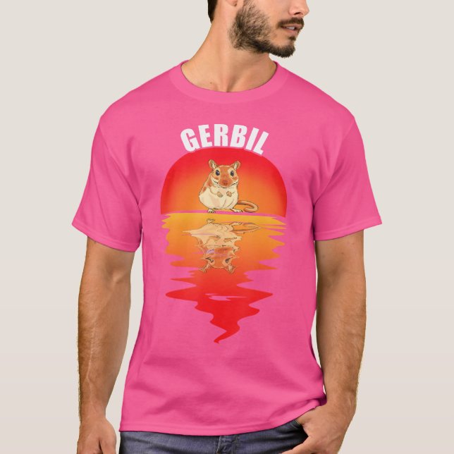 Camiseta Gerbil Sunset Sand Rat Rodent Desert Gerbil Propri (Frente)
