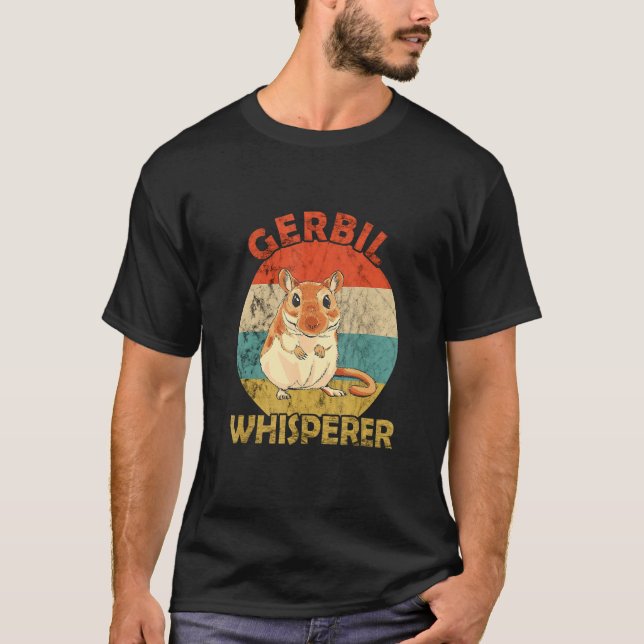 Camiseta Gerbil Whisperer Vintage Retro Desert Animal Roden (Frente)