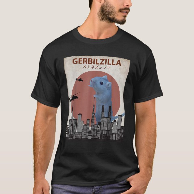Camiseta Gerbilzilla Funny Gerbil Gift para Amantes de Gerb (Frente)