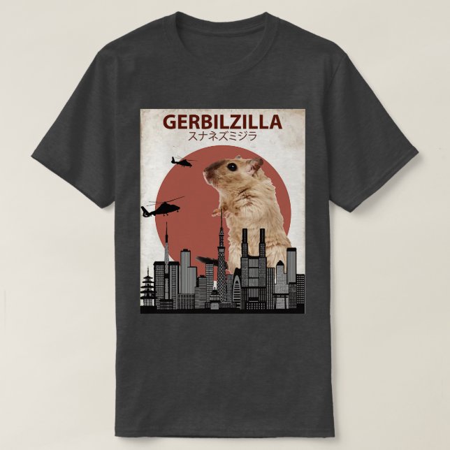 Camiseta Gerbilzilla Giant Gerbil Monster (Frente do Design)
