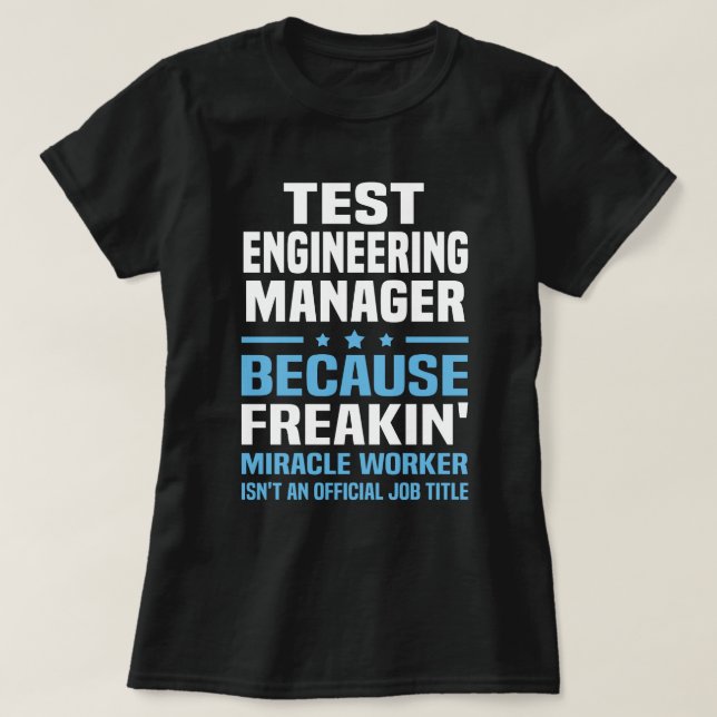 Camiseta Gerenciador de engenharia de teste (Frente do Design)