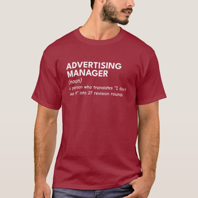 Camiseta Gerenciador de marketing - Trabalho Engraçado (Frente)