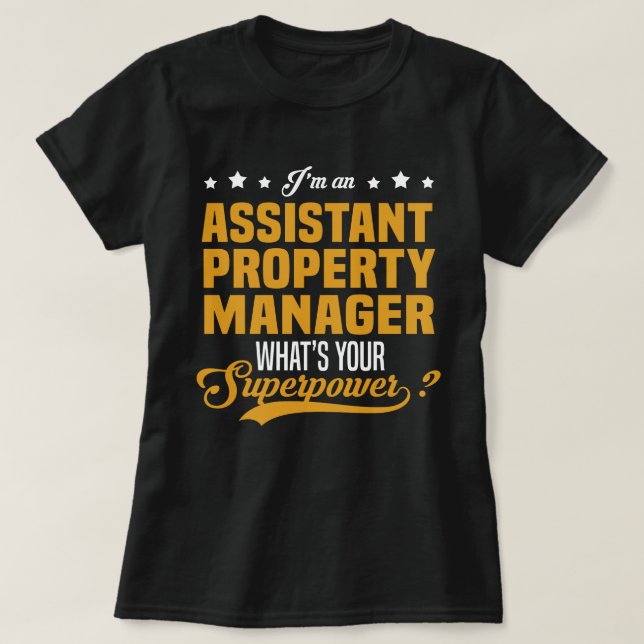 Camiseta Gerenciador de Propriedades do Assistente (Frente do Design)