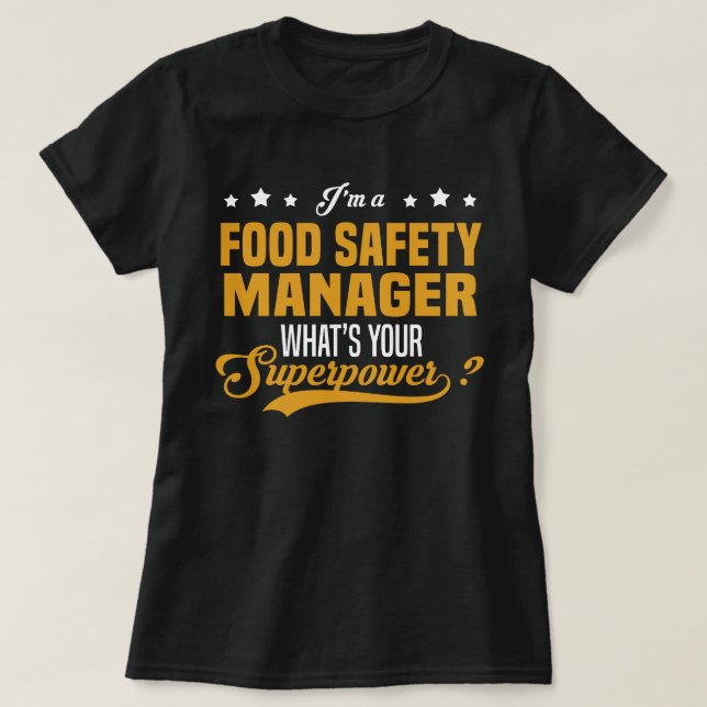 Camiseta Gerenciador de Segurança de comidas (Frente do Design)