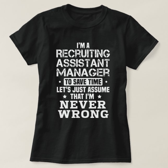 Camiseta Gerenciador do Assistente de Recrutamento (Frente do Design)