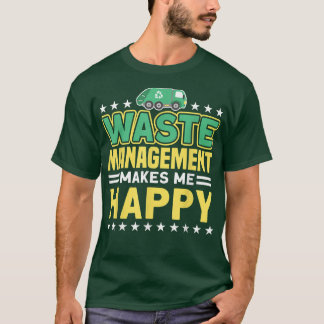 Camiseta Gerenciamento De Resíduos Me Faz Feliz Caminhão De