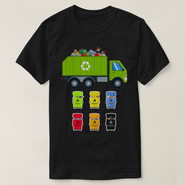 Camiseta Gerenciamento de Resíduos Reciclagem Lixeiras Cami (Frente do Design)