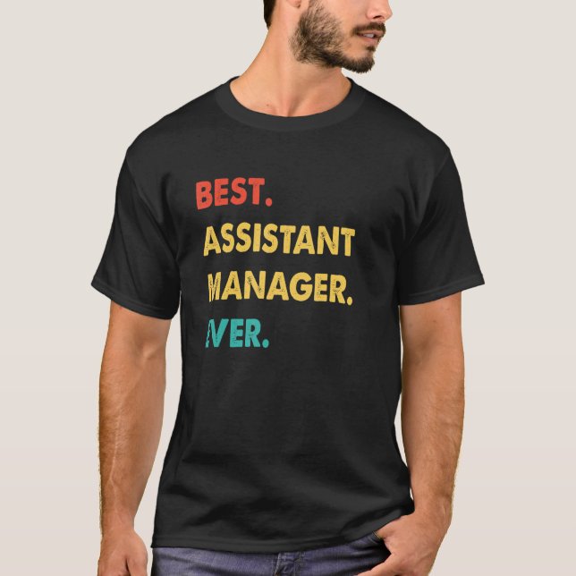 Camiseta Gerente Assistente Retro Melhor Gerente Assistente (Frente)