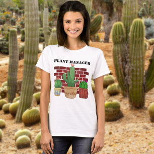 Camiseta Gerente de Arte de Cactus Potted Engraçado