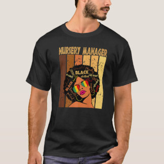 Camiseta Gerente de Berçário Afro Americano Negro Histor