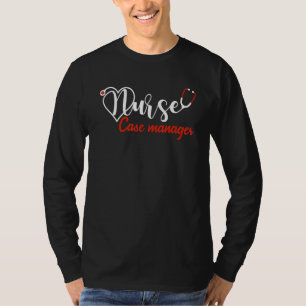 Camiseta Gerente de caso de enfermeira Stethoscope Heart Lo