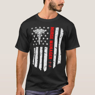 Camiseta Gerente de Enfermagem Bandeira Americana Medicina