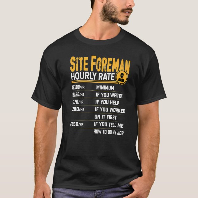 Camiseta Gerente de Foreman de Site de Taxa Horária (Frente)