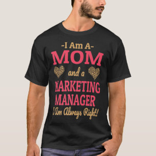Camiseta Gerente de marketing Mãe Leopardo Imprime Coraç