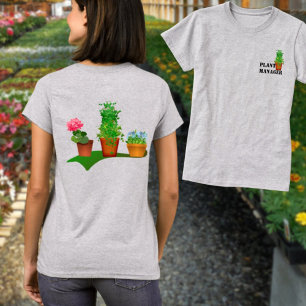 Camiseta Gerente de Planta Floral Engraçado Design Frente e