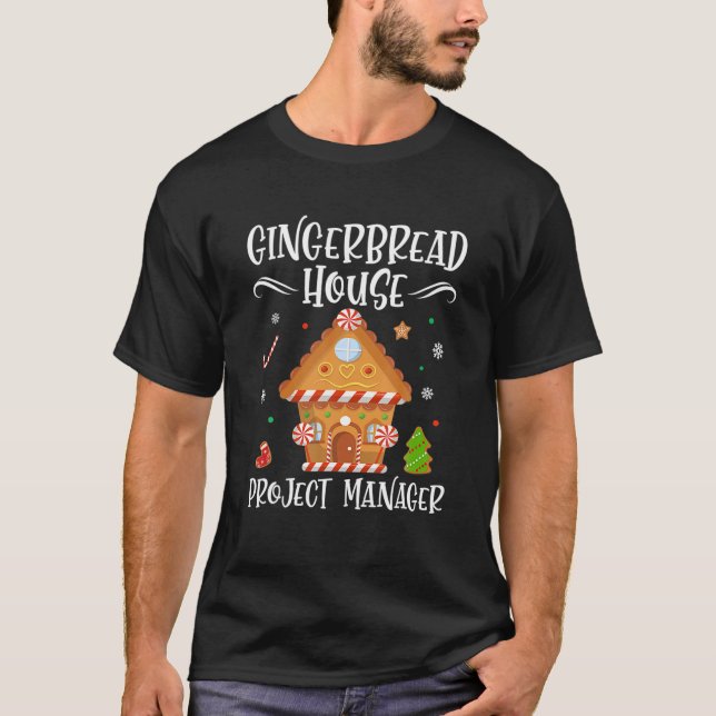Camiseta Gerente de projetos da Casa Gingerpão Baking Xmas  (Frente)