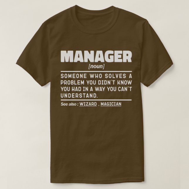 Camiseta Gerente Noun Diretor Executivo Apreciação Engraçad (Frente do Design)