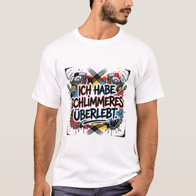 Camiseta German biker quote – colorful graffiti (Frente)