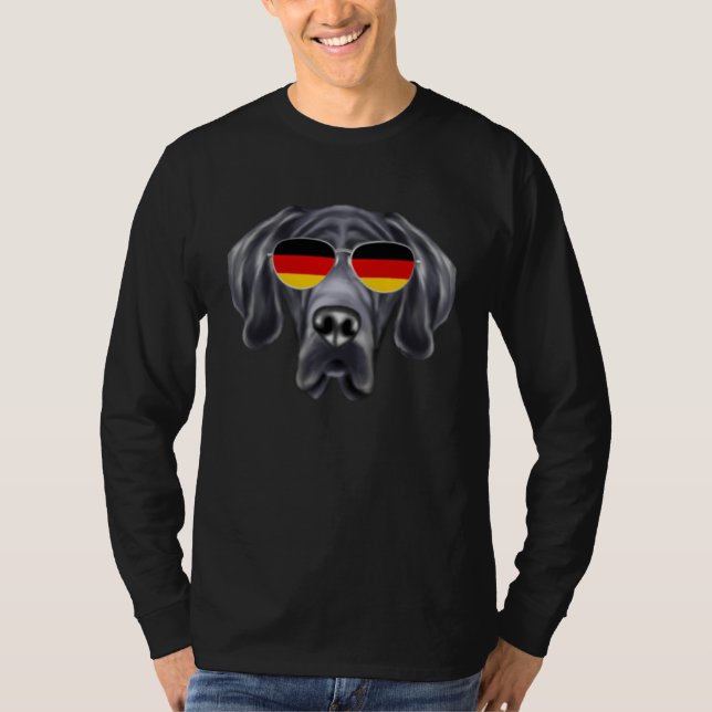 Camiseta German Flag Blue Merle Dane Dog Germany Pocket (Frente)