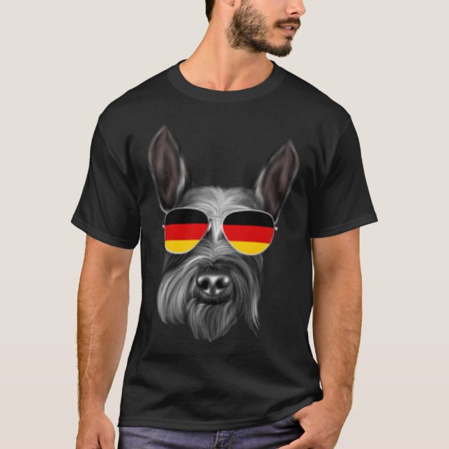 Camiseta German Flag Giant Schnauzer Dog Germany Pocket (Frente)