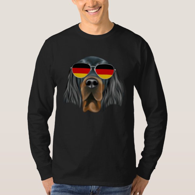 Camiseta German Flag Gordon Setter Dog Germany Pocket (Frente)
