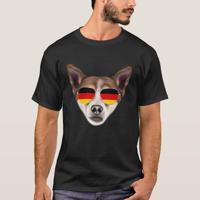 Camiseta German Flag Norwegian Lundehund Dog Germany Pocket (Frente)