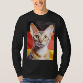 Camiseta German Rex Cat German Flag In Background