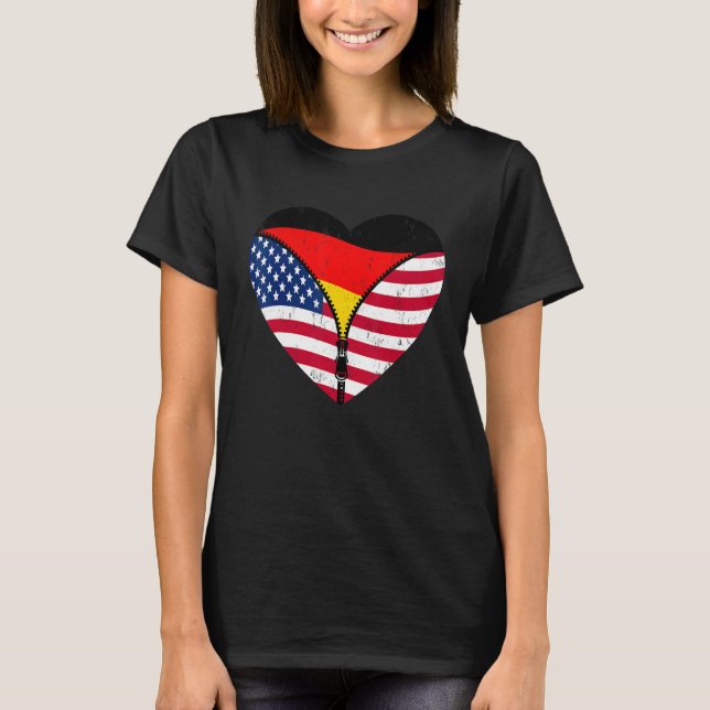 Camiseta German Roots America Grown For Half Germany Americ (Frente)