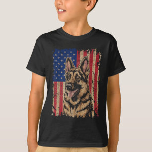 Camiseta German shepherd 4 De Julho, Independência Patrióti