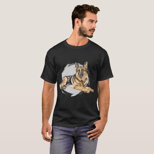 Camiseta German shepherd, Alsaciano (Frente Completa)