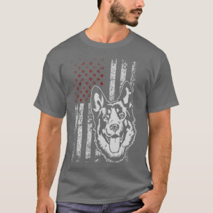 Camiseta german shepherd American Flag Dog Lover