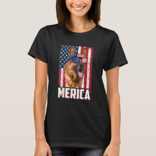 Camiseta German shepherd Americano Bandeira Merica 4 De Jul
