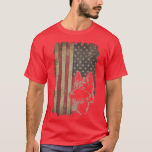 Camiseta German shepherd americano Flag Funny Dog Proprietá
