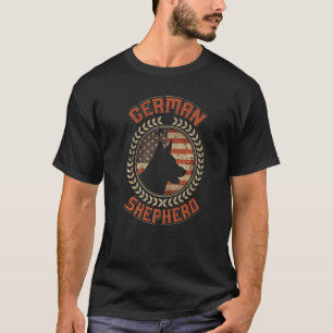 Camiseta German shepherd Americano Flag Usa Patriótico Cão 