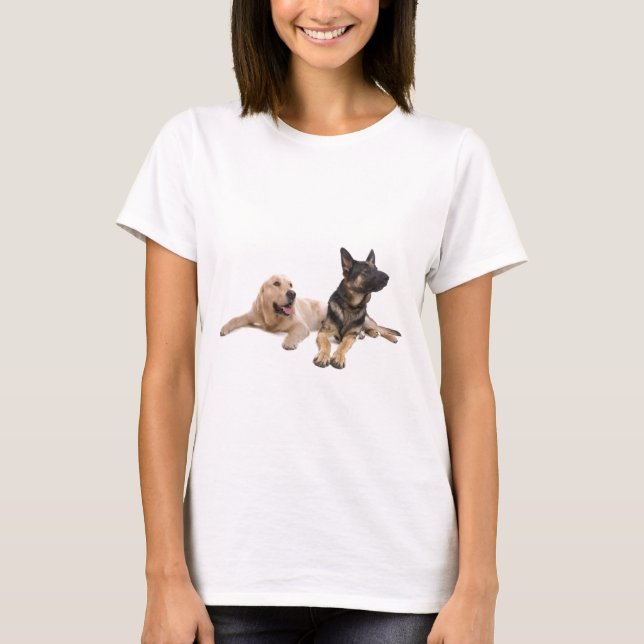Camiseta german shepherd and golden retriever (Frente)