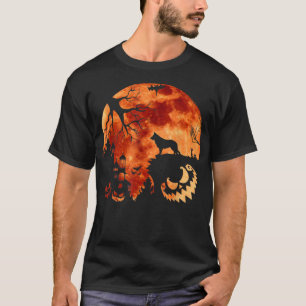 Camiseta German Shepherd And Moon Halloween Costume Pumpkin
